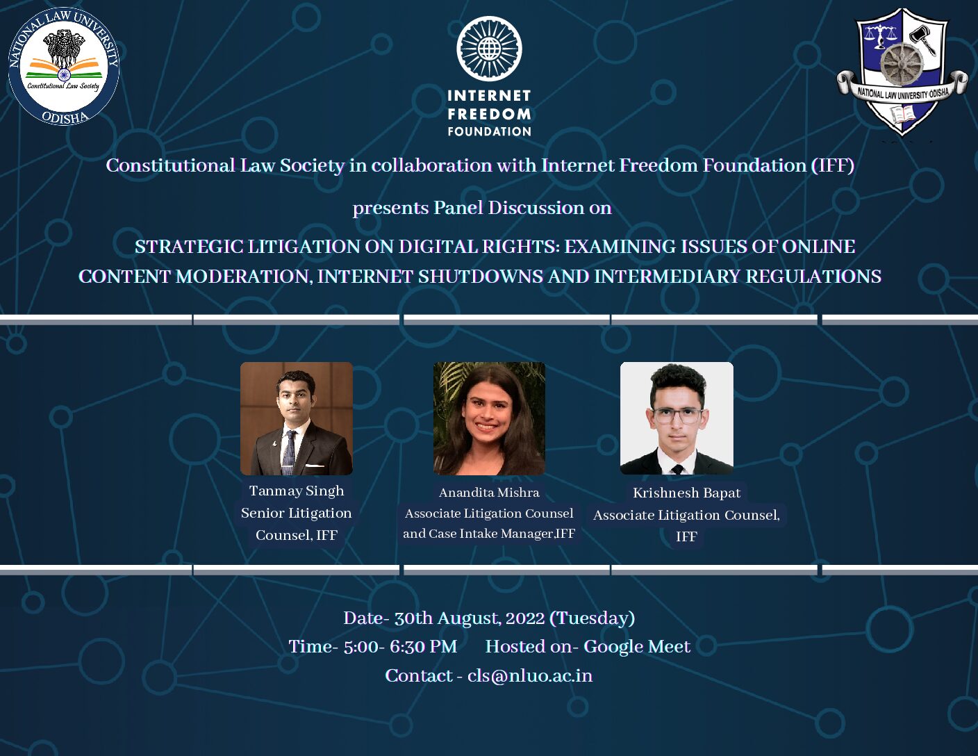 Panel Discussion By CLS – NLU, Odisha on ‘Strategic Litigation on Digital Rights’